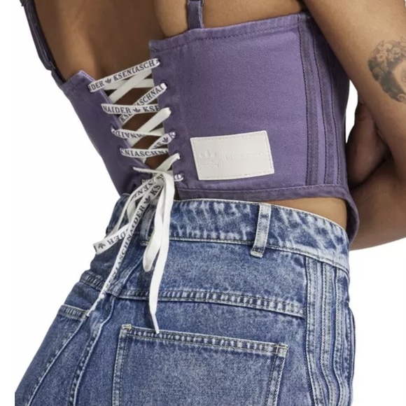 adidas Originals Ksenia Schnaider Denim Corset Purple Size 2 - Picture 5 of 16